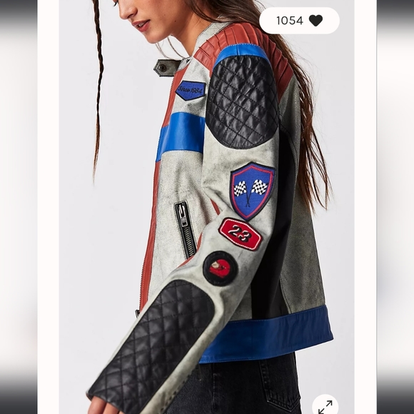 NWT FREE PEOPLE  Muubaa Racing Moto Jacket Med - Picture 2 of 6